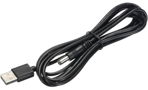 sourcing map USB to DC Power Cable 2 M USB to DC 5.5mm x 2.1mm 5v Power Cord Black for Mini Fan Camera Mobile Phone Tablet Devices 1 Pcs