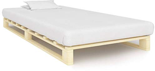 ARKEM Palettenbett Bettgestell Bett Holz Betten Paletten Bett Massivholzbett Massivholz Kiefer 100×200 cm