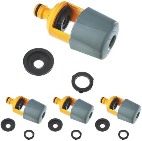 HOZELOCK - Indoor Mixer Tap Connector : Fits Square, Round and Mixer Taps up to 43 mm High and 34 Mm Wide, Supplied with 2 Gaskets for a Better Seal [2274P9000] (Pack of 4)