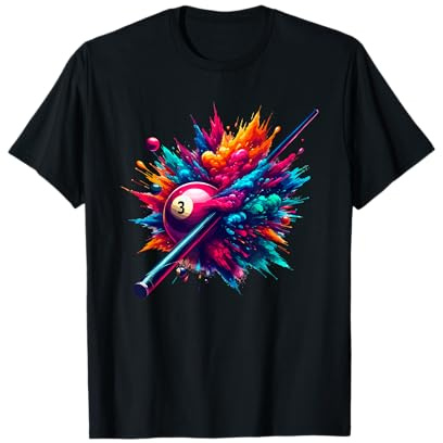 Colorful Billiard Pool Player Snooker Billiards T-Shirt