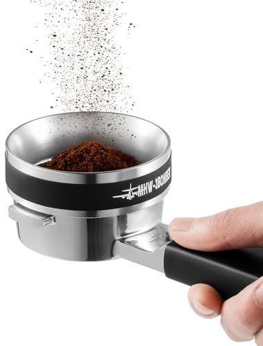 MHW-3BOMBER YU Series 58mm Dosing Funnel, Espressoring mit 36 Magneten, Außennut-Design, Rutschfester Kaffeedosiertrichter für 58mm Siebträger, Barista-Zubehör, Modell: T5830-OS