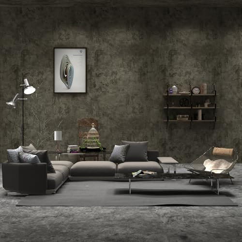 TOTIO 122CMx9M Extra Breit Hellgraue Klebefolie Betonoptik Selbstklebende Tapete DIY Vinyl-Wandfolie Wasserfeste Möbelfolie Modern Klebetapete im industriellen Stil Matt Angedickt Abnehmbar Zementgrau