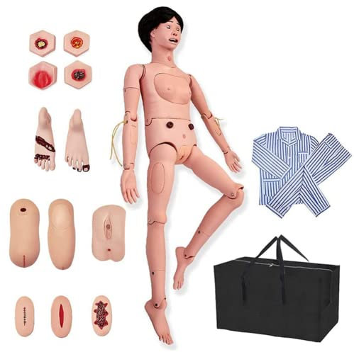 Anatomisches menschliches Modell, Übungspuppe für die Pflege geriatrischer Patienten mit austauschbaren Genitalien- und Dekubitusmodulen, Krankenpflegepuppe für die medizinische Krankenpflegeausbildu