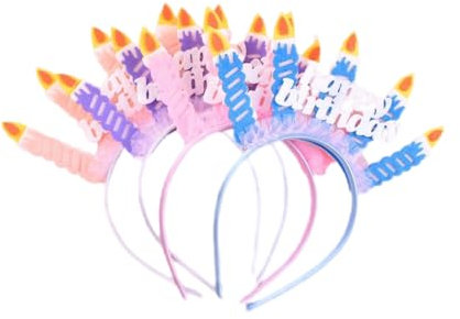 Catrhood Pack of 4 Träumerei Geburtstagskrone Mädchen Hair Accessories,Princess Crown Birthday Headband with Candles,Exquisite Mode Fairy Haarbänder,Party Focus,Foto-Essentials