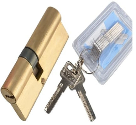 Knaufzylinder,Schließzylinder Türzylinder, vorgespanntes Schloss, 65, 70, 80, 90, 115 mm, Zylinder AB-Schlüssel, Diebstahlsicherung, Messing-Türschloss, verlängerter Kern, verlängerte Schlüssel(60(30-