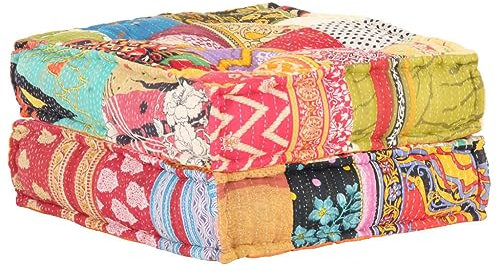 Willood Pouf 60x70x36 cm Patchwork Stoff