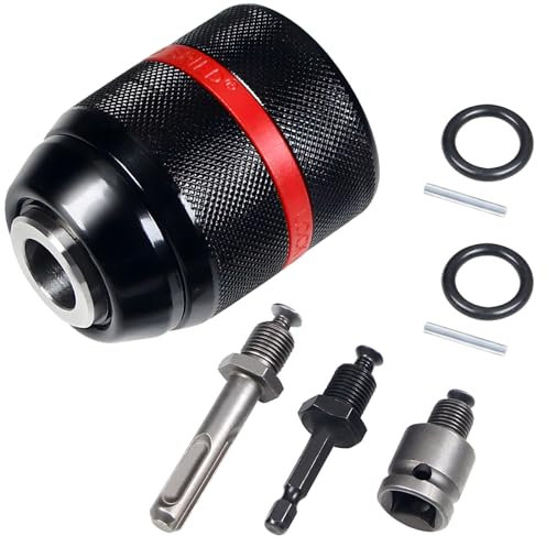 YUEARN Mandrino senza chiave per Milwaukee, montaggio 1/2-20UNF da 1,5-13 mm, autoserrante mandrino per molteplici scopi, tra cui gambo SDS-Plus da 3/8, gambo esagonale da 1/4, adattatore per