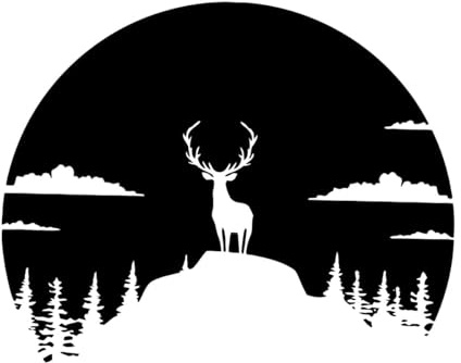 Aufkleber „Deer Mountain“ für Wohnmobil, Anhänger, LKW, Auto, für Wohnmobil, Wohnwagen, Dschungel, Wald, Reiseabenteuer, klein – 24x30cm