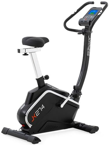 JK FITNESS Elektromagnetischer Heimtrainer JK 274 | Schwungrad 12 kg | 16 Widerstandsstufen | Bike Fitness App Zwift und Kinomap | Farb-LCD-Display | ergonomischer verstellbarer Sattel | Cardio- und