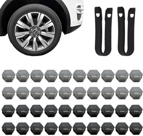 SULIUDAJI 40 Pièces Capuchons D'Écrou De Roue Cache Ecrou, 17 Mm Anti-Poussière Couvercle De Jante Placage Hexagonal Chrome Boulon Couvre Roue Cache-Écrous Bouchon D'Écrou De Roue Avec Ensemble Outil