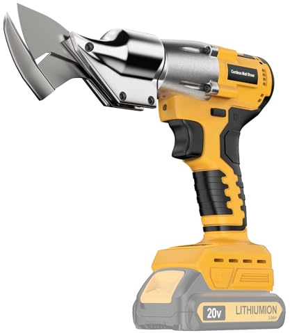 Akku-Blechschere, kompatibel mit Dewalt Akku 20 V max, bürstenlose elektrische Metallschere, 18 GA Schnittstärke, 360 Grad drehbarer Kopf, Einzelwerkzeug (Gelb für Dewalt)