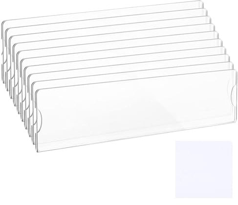 Wall Sign Holder - 10pcs Adhesive Name Plate Holder, Workplace Door Sign Holder | Clear Acrylic Wall Name Plate Holders, Horizontal Acrylic Name Plate Holder for Schools Classroom Workplace