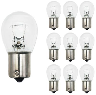 Lanuovx P21W 12V 21W 10 x Bremslicht Birne BA15S Glühlampe – Hochwertiger Ersatz für Auto, Motorrad, LKW.Bremslicht, Rücklicht, 12V 21W/5W, BA15S Sockel