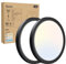 slochi 3Farben 3000/4000/6500K LED Deckenleuchte Flach, Ø18cm 15W 1500LM Deckenleuchten, Rund Modern Deckenlampe LED Lampen für küche Badezimmer Schlafzimmer Flur Wohnzimmer, 2Stück Schwarz