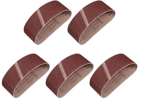 sourcing map 76mm x 533mm Sanding Belts, 10 Pcs 80 Grits Aluminum Oxide Abrasive Belt Sander File Belt for Woodworking, Metal Polishing, Knife Sharpener