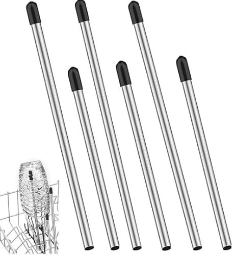 CJMUQHEHH 5 PCS Flaschenhalter für Spülmaschine Geschirrkorb, Abtropfgestell aus Edelstahl für SodaStream Crystal, DUO, TERRA Flaschen Aufsteckhalter Halterung mit verlängerte Silikonkappe, 26,7 CM