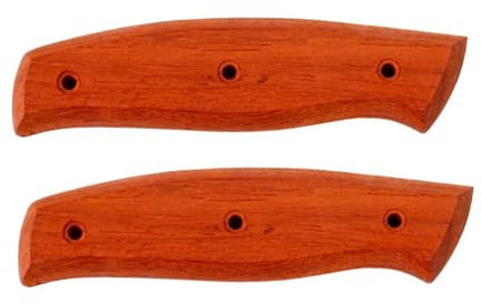 LOVIVER 2Pcs Kitchen Repair Handle Replacement,Wood Knife Scales,DIY,Parts Wooden Cutter Hand Grips Chef Cutter Handle for Restaurant, red