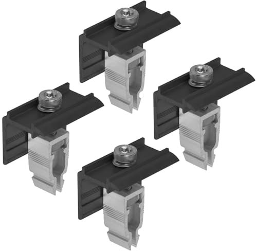 Avoltik Solarmodul Halterung - End- und Mittelklemme mit Aluminiumlegierung für Solarmodul Höhe 30mm-45mm I Solarmodul Befestigung für PV-Anlagen I Korrosionsbeständig (Schwarz, 4x Endklemme)