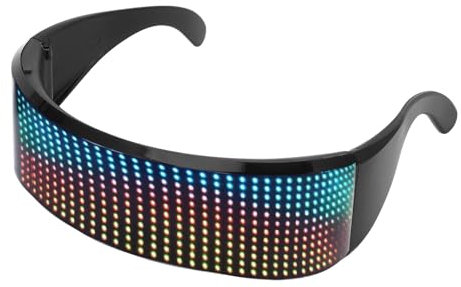 RGB LED -Brille Steuerung Text Animation Bilder Musik Rhythmus Leuchte Brille - Lange Akkulaufzeit Ideal für Cosplay, Musikfestivals