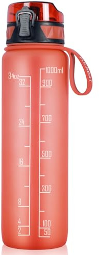 FULDENT Sports Water Bottle 1L Leakproof Design Water Bottle, BPA Free Tritan Plastic Drinking Bottle for Teenager, Adult, Sports, Hiking, Gym, Fitness, Outdoor, Cycling, School & Office