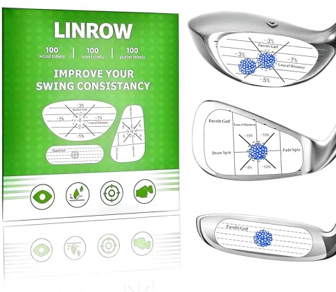 300pcs Golf Impact Tape,Self-Teaching Sweet Spot and Shot Consistency Analysis, Golf Club Face Stickers for Woods Irons and Putters,golf driver, Improve Swing Accuracy & Distance ，lead tape golf