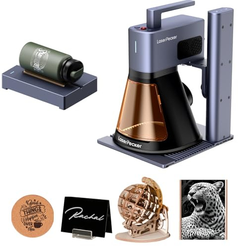 LaserPecker LP2 Plus 10W 450nm Diode Laser Engraver with Versatile Electric Roller, Laser Engraving Machine with Speed 4000mm/s and Resolution 4K, for 150+ Materials Supported