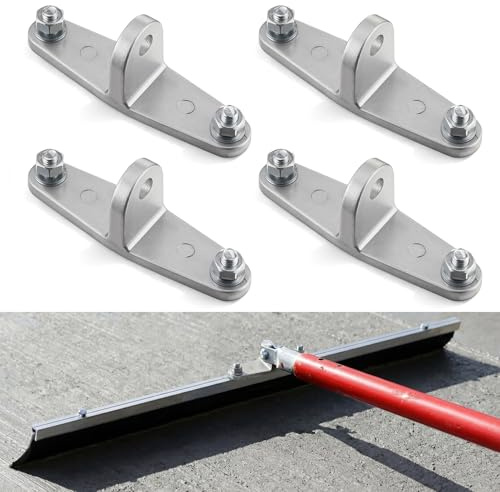 LEIFIDE 4 Pack Concrete Broom Bracket, 4-3/4 Inch Broom Adapter Base Plate, Clevis Adapter for Texturing and Finishing