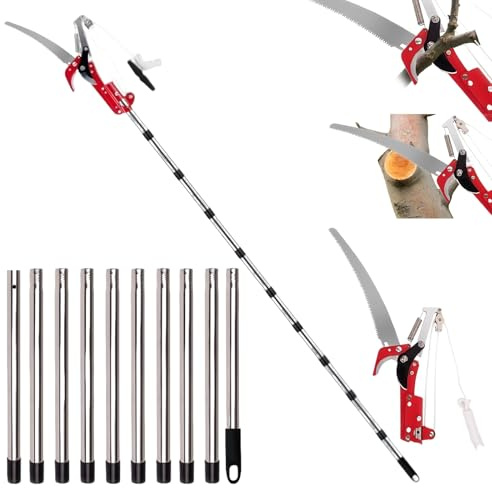 Scie à élaguer télescopique pour élagage d'arbres, élagueur pour branches hautes, 82 à 410 cm, manuel avec manche télescopique, scie élagueuse télescopique pour jardins, sylviculture, agriculture