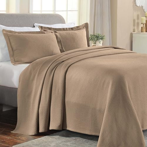 Superior Cotton Bedspread, Taupe, Queen