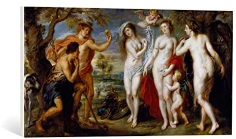 kunst für alle Leinwandbild: Peter Paul Rubens Das Urteil des Paris 1639 - hochwertiger Druck, Leinwand auf Keilrahmen, Bild fertig zum Aufhängen, 80x40 cm