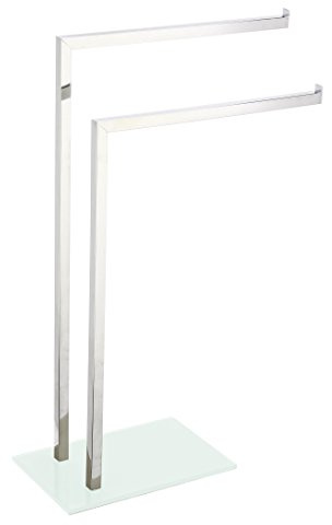 King Collection P1407429/B Handtuchhalter mit 2 Armen aus Glas, weiß, 45 x 20 x 69 H