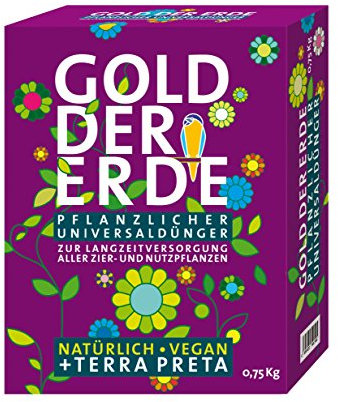 Gold der Erde® Pflanzlicher Universaldünger (0,75 kg) - Bio veganer Dünger für alle Zier- und Nutzpflanzen auf Basis biologisch aktivierter Pflanzenkohle und Terra Preta