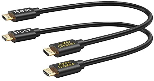 CableCreation OTG-Micro-USB-Stecker auf Stecker, kompatibel mit DJI Spark und Mavic, PS4, Android-Telefon und Tablet, DAC und mehr, 20 cm, Schwarz