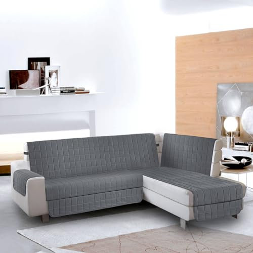 la biancheria di casa - Simplicity Angle copridivano - Grigio Scuro, Seduta 245 cm