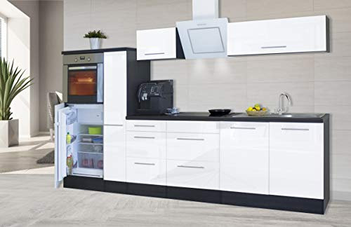 Küche Küchenzeile Küchenblock Eiche Weiß Amanda 310 cm Respekta Premium