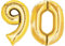 Folienballon Zahl 90 XL Gold ca. 70 cm hoch - Zahlenballon für Ihre Geburstagsparty, Jubiläum oder sonstige feierliche Anlässe (Nummer 90)