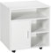 HOMCOM Multi-Storage Printer Stand Unit Office Desk Side Mobile Storage w/Wheels Modern Style 60L x 50W x 65.5H cm - White