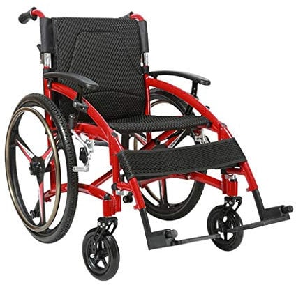 Alles Gelände Rollstuhl Mit 44 Cm Sitz Und 60CM Offroad-Reifen (Red Border)