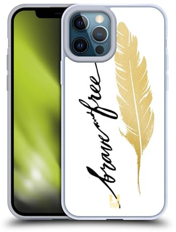 Head Case Designs Brave And Free Grand As Gold Gel Case [Military Grade Protection] Compatible with Apple iPhone 12 Pro Max and Compatible with MagSafe