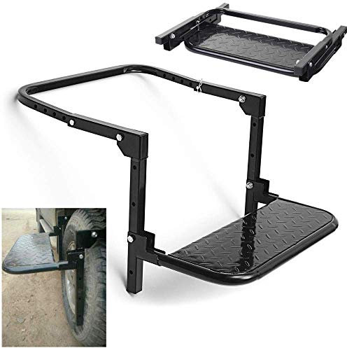 Autoreifenradstufe, einstellbare Klappservice-Trittleiter für Pickup-Geländewagen Universal Big Truck Reifenmontierte Auto-Trittstufe Doppelt robuste Kletterstufe, sicher und komfortabel