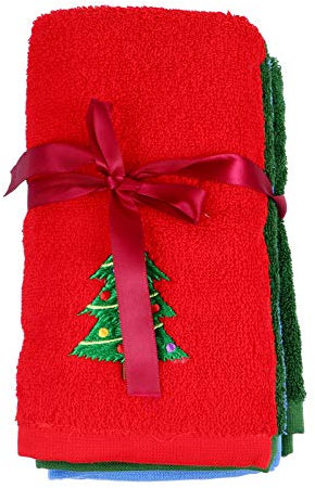 4 Stück Weihnachtsküchentücher Dekorative Weihnachtshandtuch Weihnachtsreinigungstuch für Hausküche Party Reinigung Dekoration Geschenk