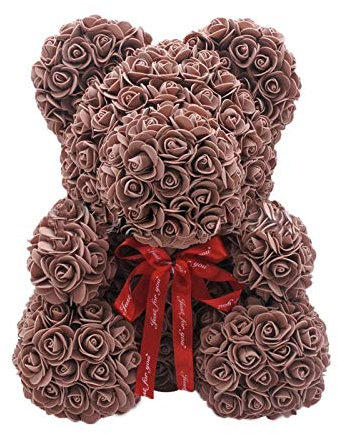 Hamaio - Orso rosa artificiale con orsacchiotto, 25 cm, orso rosa finto, in schiuma rosa romantica, orso per compleanno, Natale, San