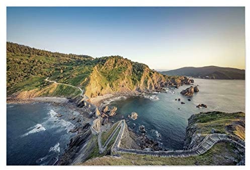 artboxONE Poster 30x20 cm Natur Gaztelugatxe hochwertiger Design Kunstdruck - Bild gaztelugatxe Bilbao Coastline