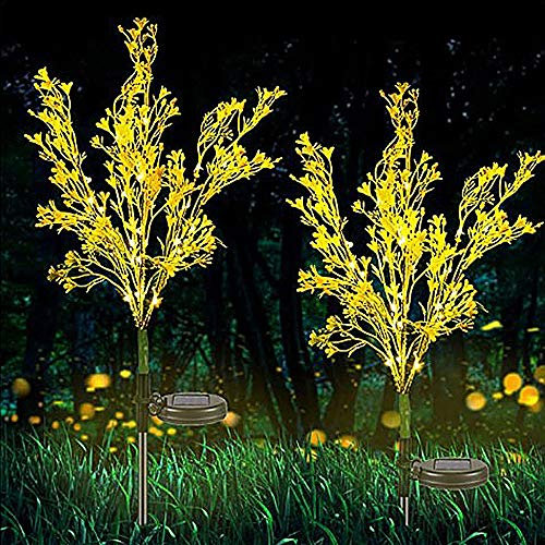 Solar Garden Lights Outdoor - 2Pcs Waterproof LED Flower Stake Lights Decorative for Lawn, Patio, Yard, Flower Bed
