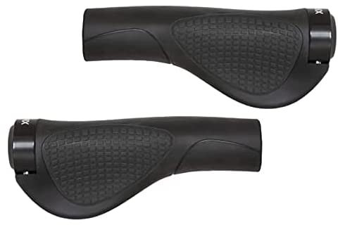 GORIX Bike Ergo Grips Bar End Cycle Lock On Lenker Mountainbike MTB (GX-D2) (schwarz)
