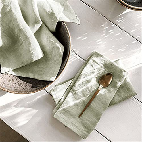 SWECOMZE 6-er Pack Leinen Stoffservietten - Servietten 32 * 44cm, Hochwertige Leinenservietten handgefertigt, Nachhaltige Stoffservietten im minimalistischen Design (D)