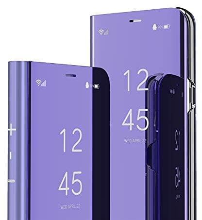 IMIRST iPhone 13 Case, Mirror Design Clear View Flip Bookstyle Luxury Protecter Shell With Kickstand Case Cover for Apple iPhone 13 6.1 2021. Flip Mirror: Purple