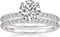 925 Sterling Silber Ring Set mit Funkelnden Steinen in Echtsilber Ringe Eheringe für Frauen, Damen Verlobungsringe Damenring Strahlender Stein Eternity (62, Silber)
