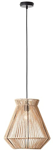Brilliant Lampe, Laraine Pendelleuchte 34cm natur, 1x A60, E27, 42W, Kabel kürzbar/in der Höhe einstellbar