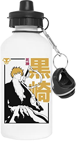 Gunmant Bleach Anime Character Bouteille d'eau Blanc Aluminium Réutilisable Water Bottle White Reusable